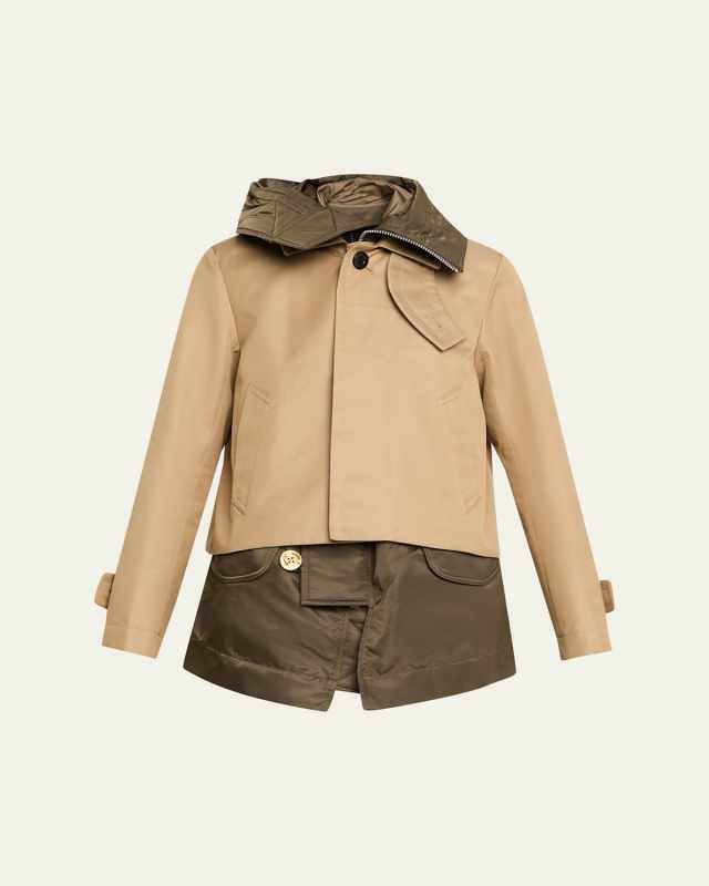 Cotton Gabardine Layered Jacket